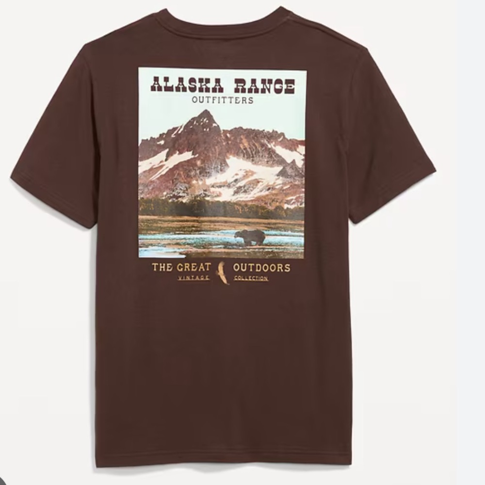 Old Navy Dark Brown Alaska Graphic Tee